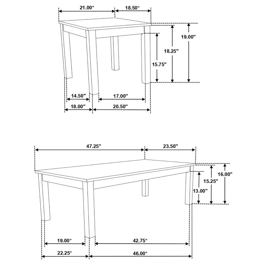 Darius Black 3 Pc Coffee Table Set - MyWaynesHome #
