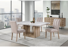 D02 - 5 Piece Dining Room Set (D02 Dining Table And 4 D8683 Dining Chairs) - Beige / Natural / White