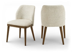 Valeo - Linen Textured Fabric Upholstered Dining Chair (Set of 2) - Painted Brown Base