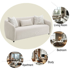 Etienne - Sofa With 3 Pillows - Beige Linen