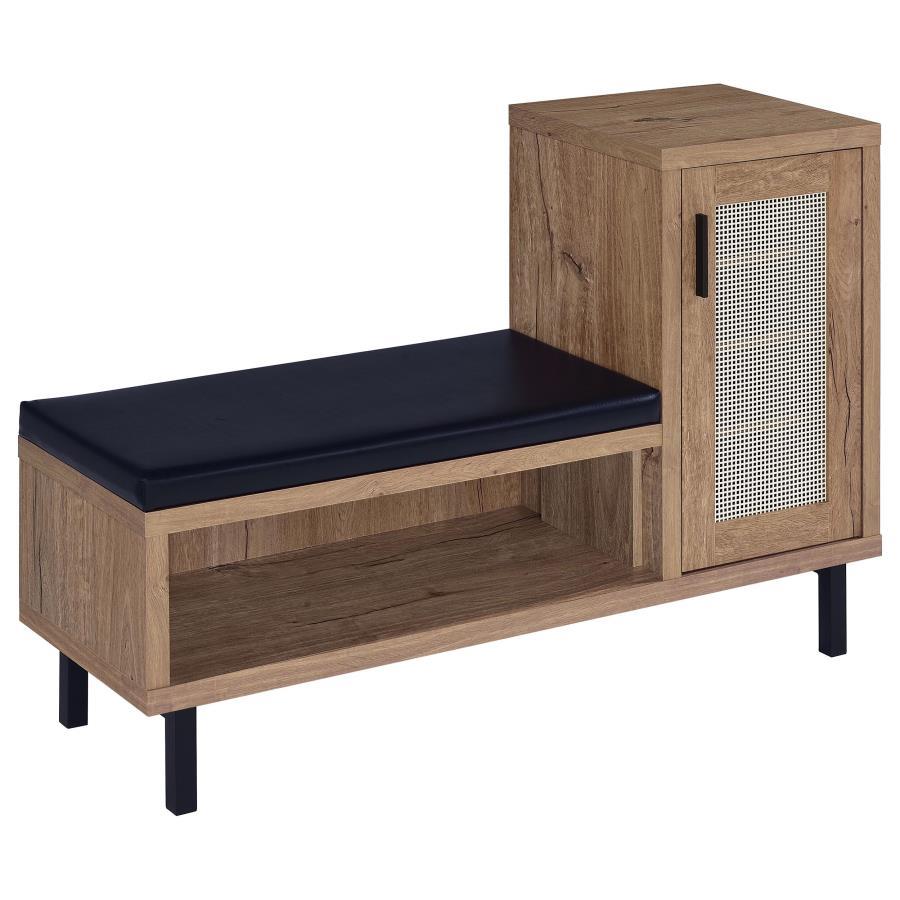 Teller - 1-Door Entryway Shoe Storage Bench - Natural Oak