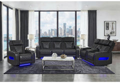 U8611 - Power Reclining Sofa With Power Headrest And LED - Charcoal