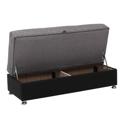 Ottomanson Harmony - Upholstered Convertible Ottoman With Storage - Gray PU