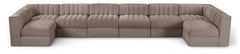 Rummi - Velvet Performance Fabric Upholstered 8 Piece Modular Sectional (With 2 Corner Chairs)