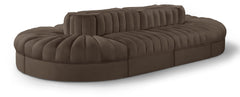 Rummi - Oval Velvet Performance Fabric Upholstered 8 Piece Modular Sectional