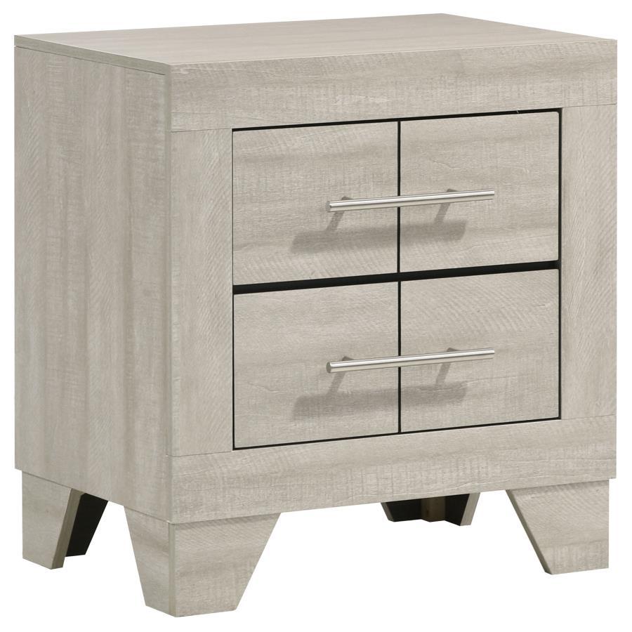 Trenton - 2-Drawer Nightstand Bedside Table - Rustic Cream