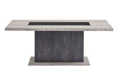 D8030DT - Dining Table Base With Storage Drawers - Black / Brown