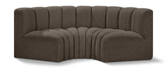 Arc - Boucle Fabric 3 Piece Modular U-Shaped Sofa