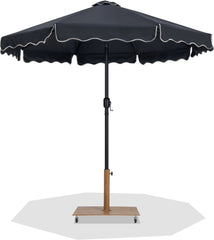 Amalfi - Aluminum Patio Umbrella - Light Brown Base / Black Pole
