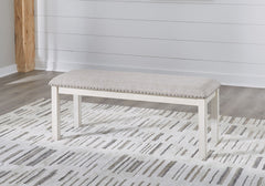 Robbinsdale - Large Upholstered Dining Room Bench - Antique White