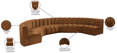Arc - Velvet 8 Piece U-Shaped Modular Sofa - Saddle