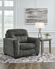 Lonoke - 2 Pc. - Chair And A Half, Ottoman - Gunmetal