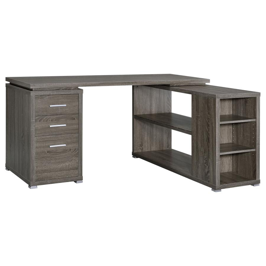 Yvette Grey L-shape Desk - MyWaynesHome #
