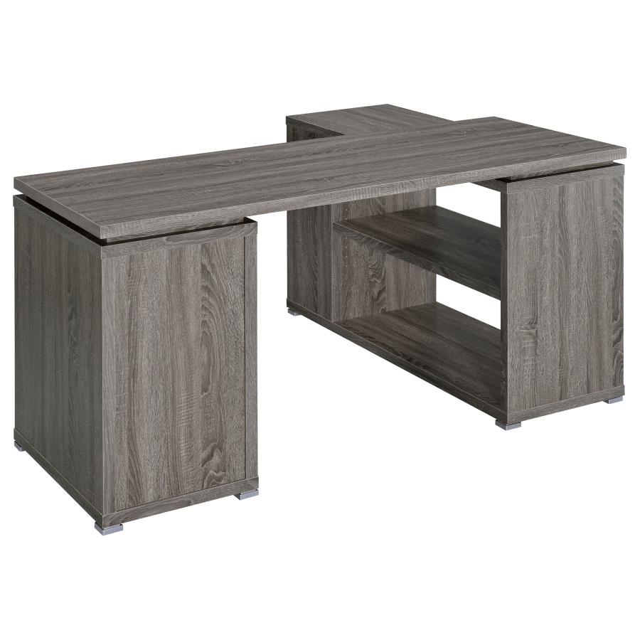 Yvette Grey L-shape Desk - MyWaynesHome #