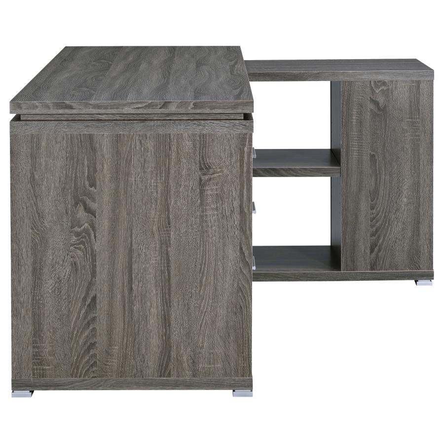 Yvette Grey L-shape Desk - MyWaynesHome #
