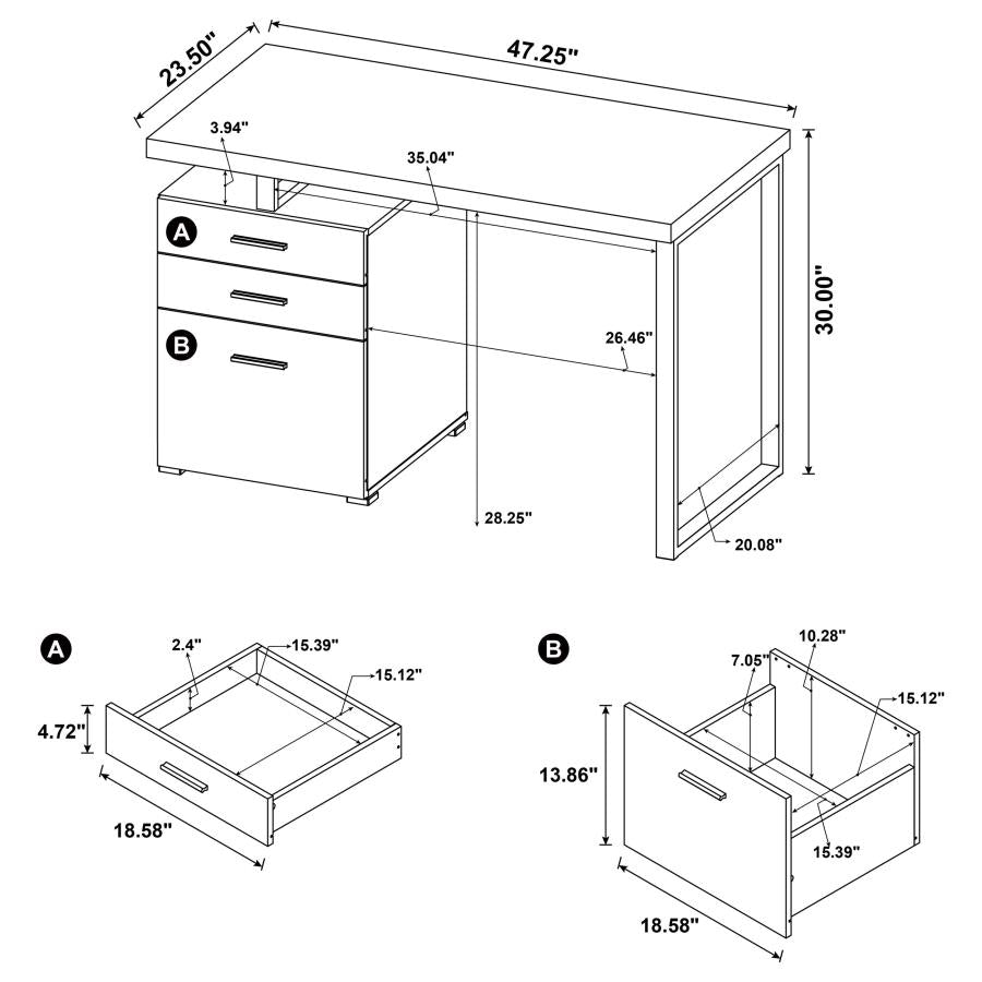Brennan Grey Computer Desk - MyWaynesHome #