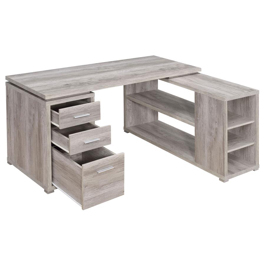 Yvette Grey L-shape Desk - MyWaynesHome #