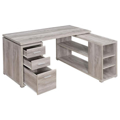 Yvette Grey L-shape Desk - MyWaynesHome #