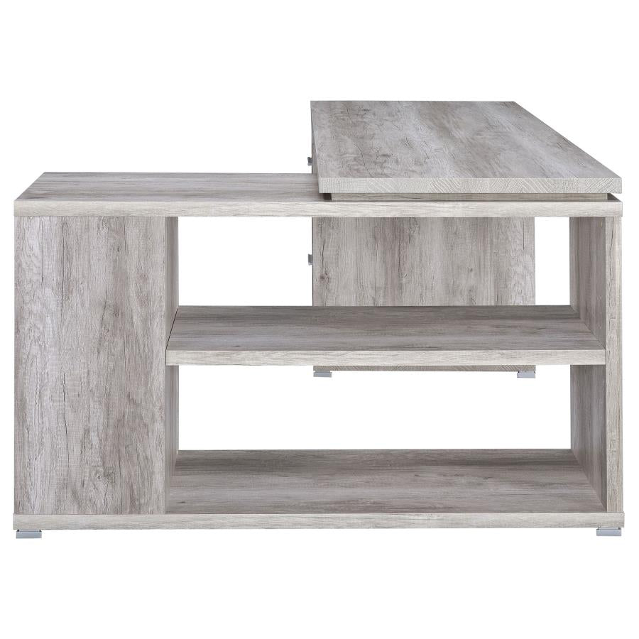 Yvette Grey L-shape Desk - MyWaynesHome #