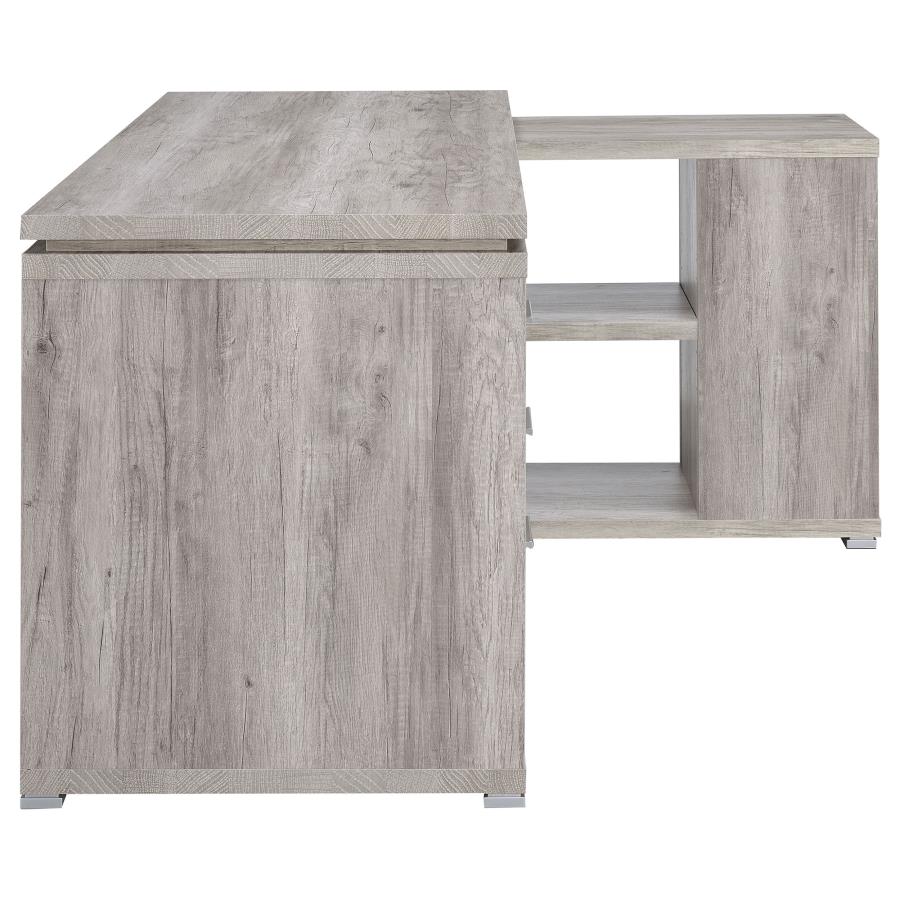 Yvette Grey L-shape Desk - MyWaynesHome #