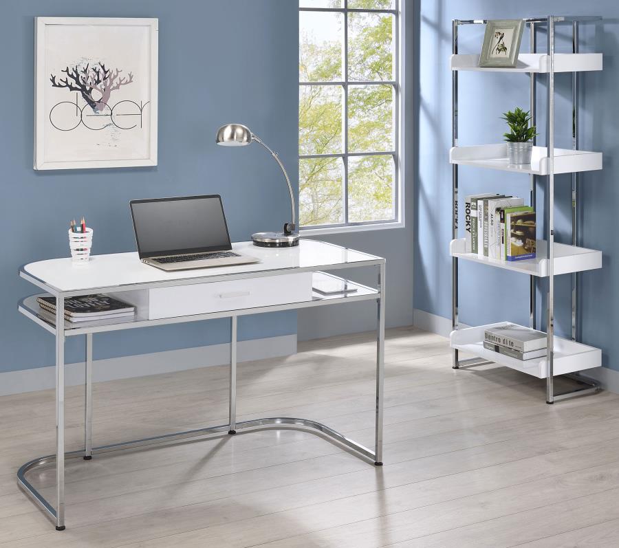 Ember White Bookcase - MyWaynesHome #