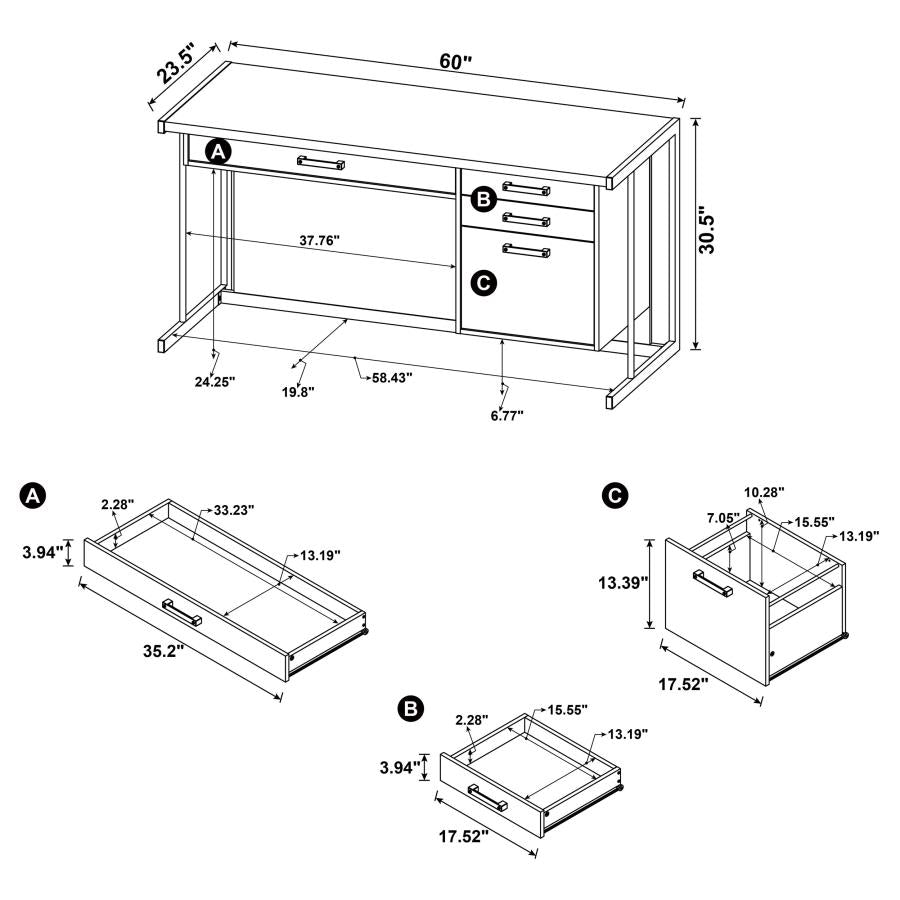 Loomis Grey Computer Desk - MyWaynesHome #