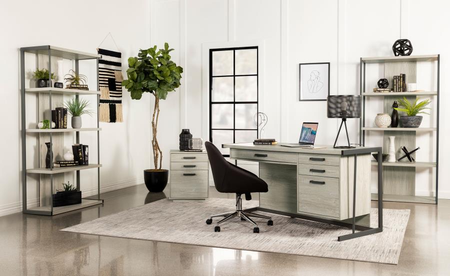 Loomis Grey Bookcase - MyWaynesHome #