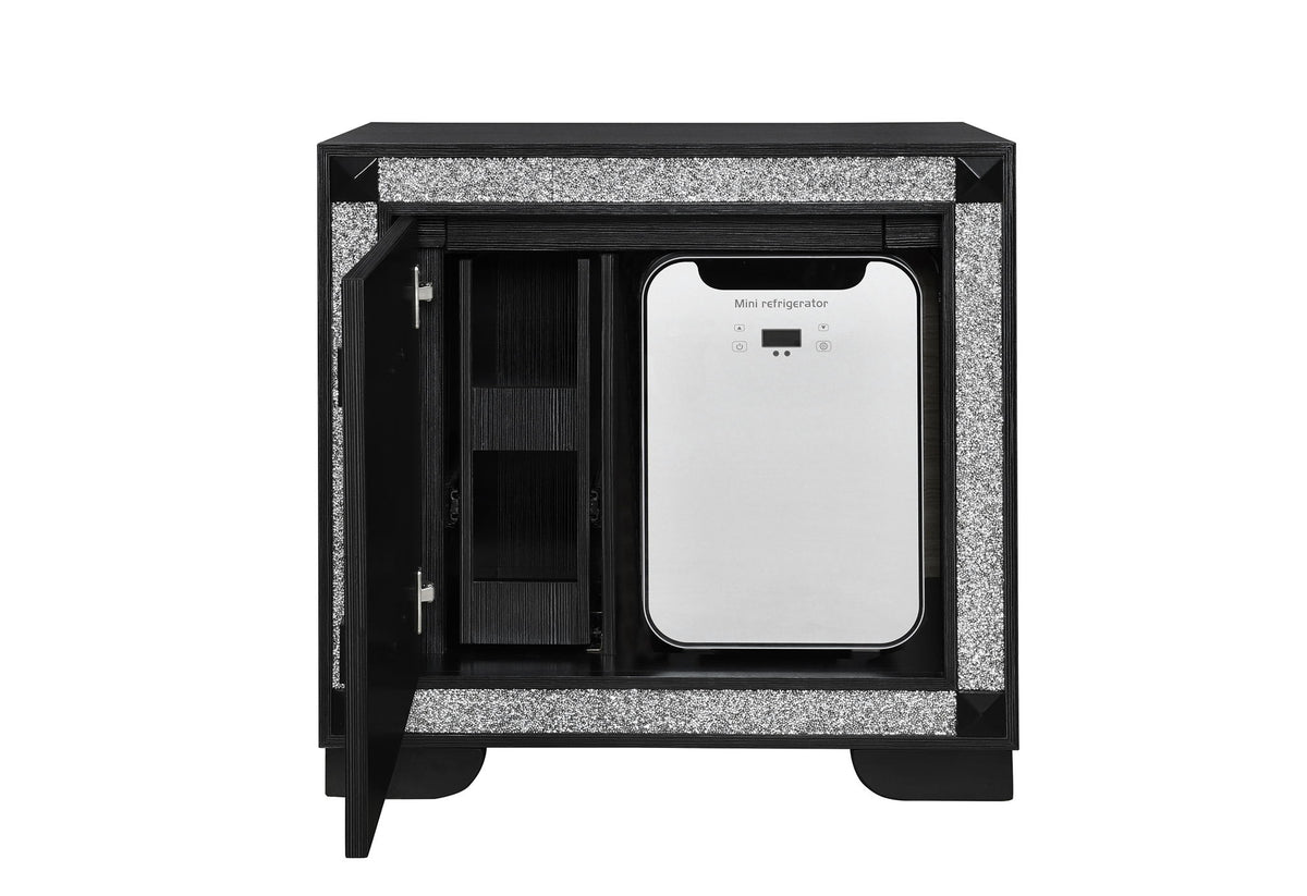 Soleil - Nightstand With Cooler And Speaker - Charcoal