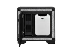 Soleil - Nightstand With Cooler And Speaker - Charcoal