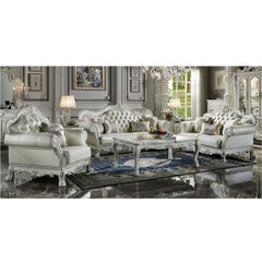 Dresden - Sofa With 4 Pillows - Synthetic Leather & Bone White
