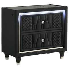 Lorient - 2-Drawer LED Nightstand With USB