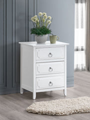 Daniel - 3 Drawer Wood Nightstand - White