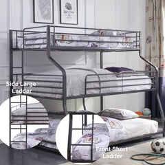 Caius II - Twin Over Full/Queen Bunk Bed - Gunmetal