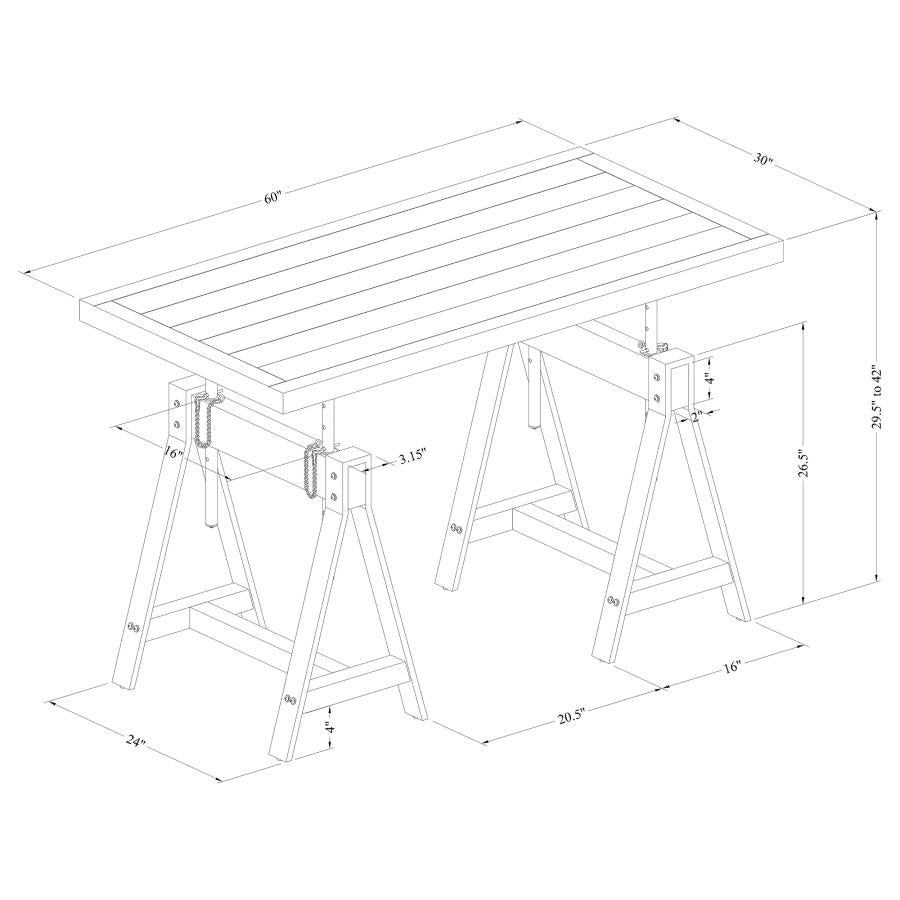 Delmar Brown Adjustable Desk - MyWaynesHome #