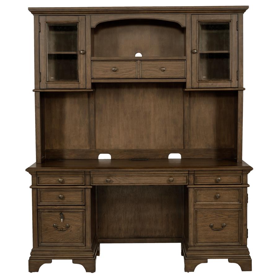 Hartshill Brown Credenza Desk W/ Hutch - MyWaynesHome #