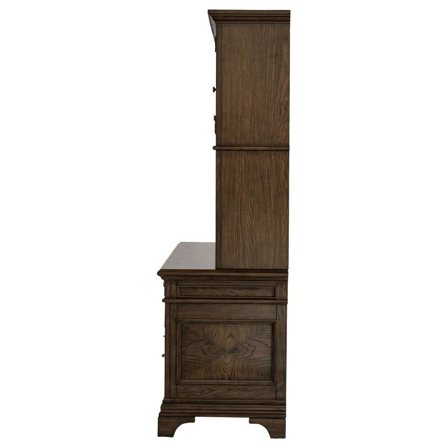 Hartshill Brown Credenza Desk W/ Hutch - MyWaynesHome #
