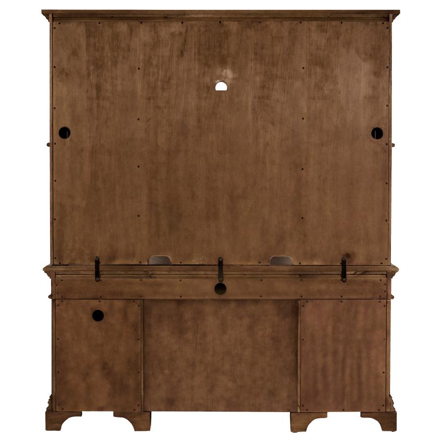Hartshill Brown Credenza Desk W/ Hutch - MyWaynesHome #