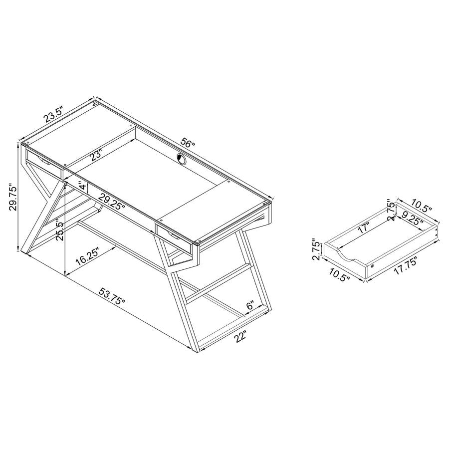 Emelle Grey Writing Desk - MyWaynesHome #
