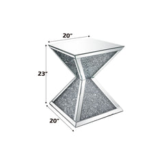 Noralie - End Table With Faux Diamonds - Mirrored