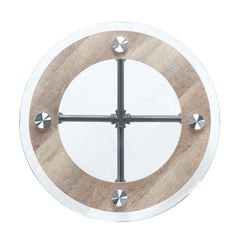 Brantley - End Table - Clear Glass & Sandy Gray