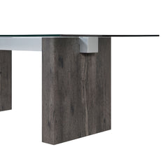 D4238 - Dining Table - Clear / Dark Brown