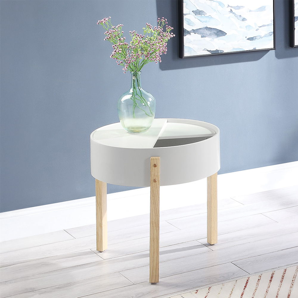 Bodfish - Mesa Auxiliar - Blanco y Natural
