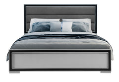 Amelia - Full Bed With LED - Gray Black