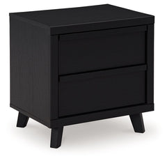 Danziar - Two Drawer Night Stand - Black