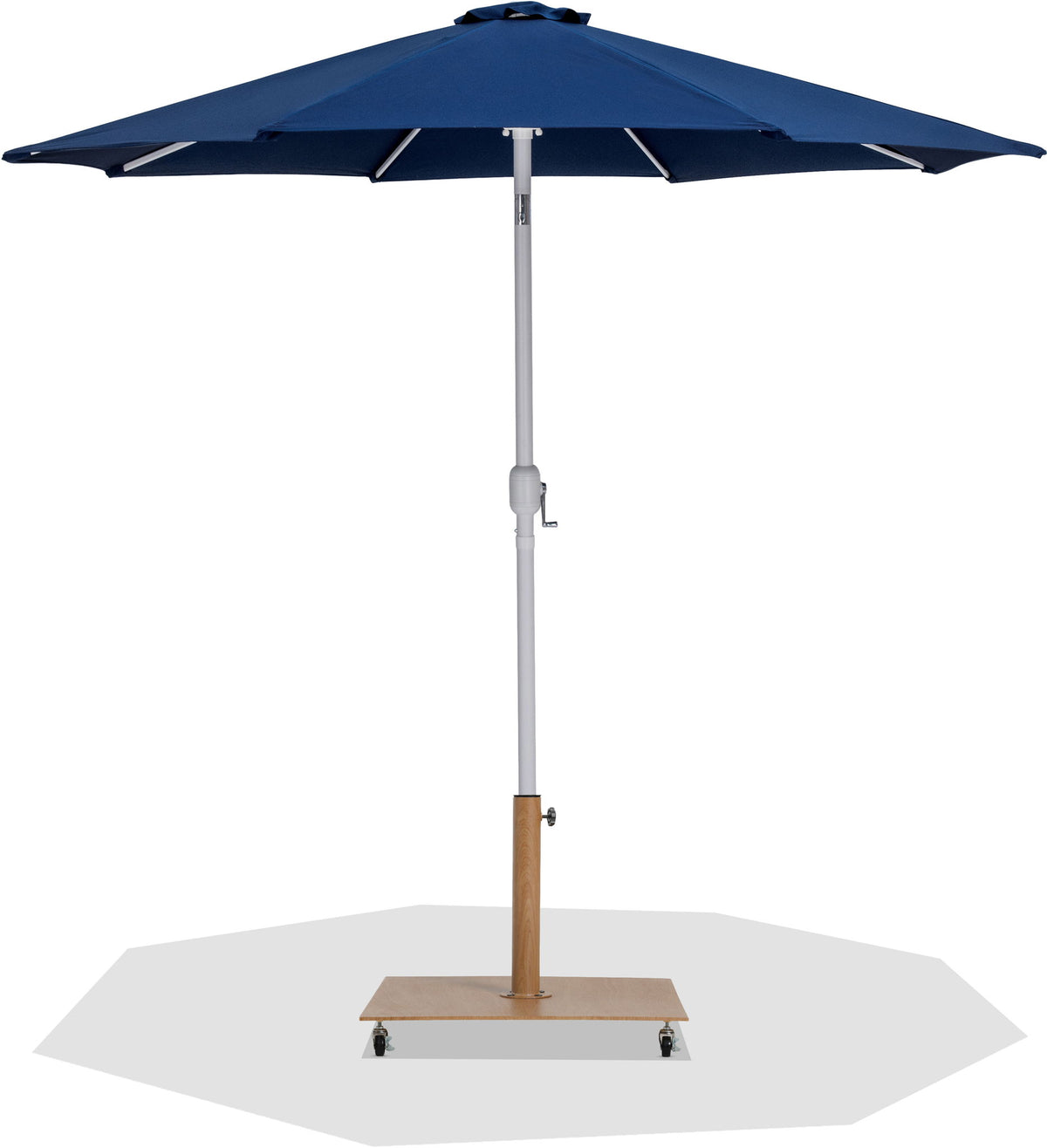 Fiji - Aluminum Patio Umbrella With Square Teak And White Base