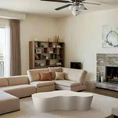 Monza - Concrete And Fiberglass Indoor / Outdoor Coffee Table - Cream