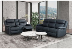 U6026 - 2 Piece Living Room Set (Reclining Sofa, Console Reclining Loveseat) - Black