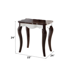 Mathias - End Table - White & Walnut