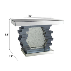 Nysa - 47" X 14" Console Table - Mirrored & Faux Crystals