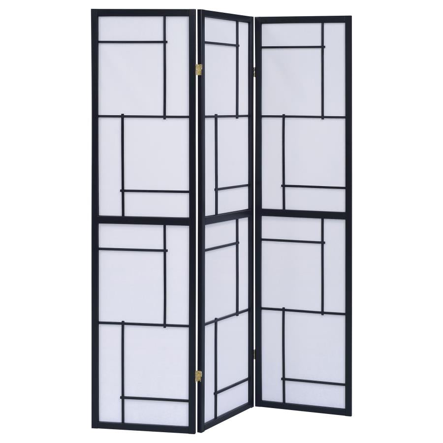 Damis Black 3 Panel Room Divider - MyWaynesHome #